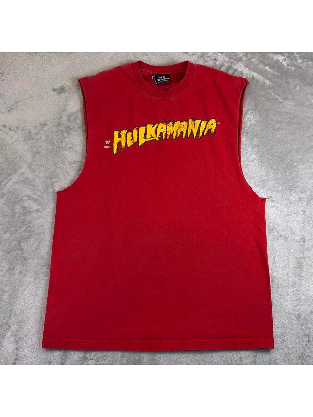 Vintage 2002 WWE Hulkamania Cutoff T-Shirt Red Hulk Hogan Wrestling Men’s Size L